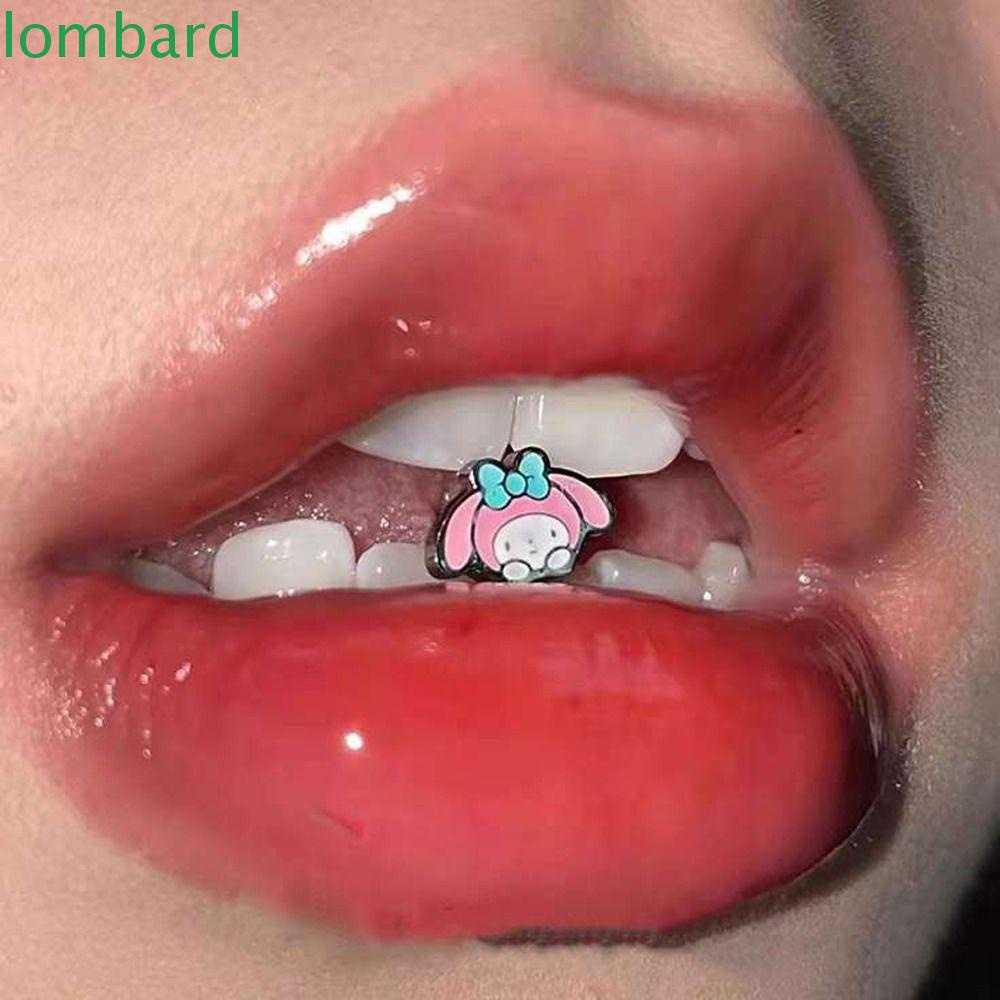 LOMBARD Ghim Cài Áo Bằng Thép Titan Hình Kuromi Hoạt Hình Đáng Yêu Thời Trang Hàn Quốc Cho Nữ