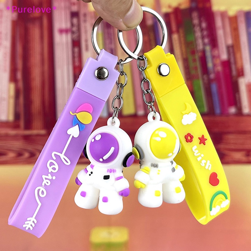 Móc Chìa Khóa Xe Hơi / Ba Lô Bằng Cao Su PVC Mềm Chống Thất Lạc Hình Phi Hành Gia Xinh Xắn Mới