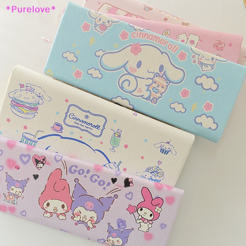 Hộp Đựng Mắt Kính Bằng Vải Gấp Gọn Họa Tiết Sanrio Kitty Melody Kuromi Cinnamoroll Dành Cho Học Sinh Mới