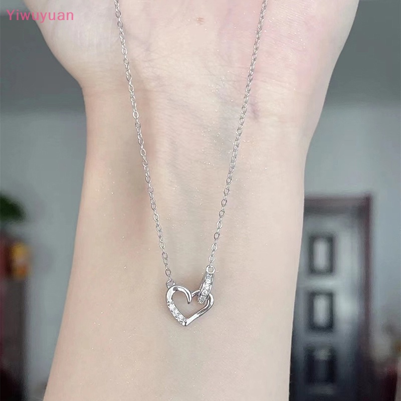 Vòng cổ Mặt Trái Tim Đính Đá Lấp Lánh Phong Cách Hàn Quốc Mới