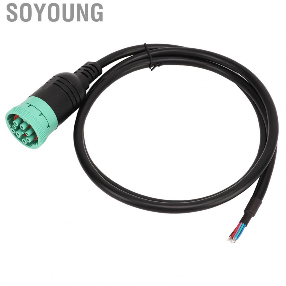 Soyoung J1939 9pin Female To Open Cable Diagnostic Adapter High Stability for Vehicle