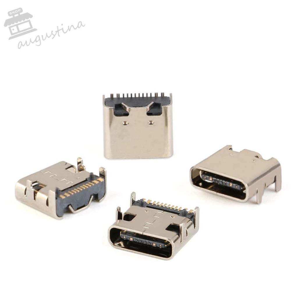 AUGUSTINA Đầu Nối Cổng Sạc Type-C 16pin Micro Usb SMD Tiện Dụng