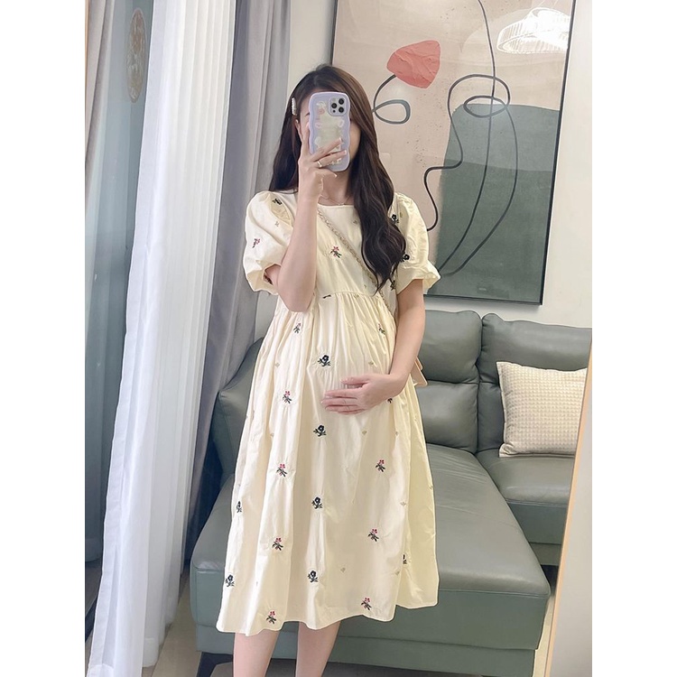 YHTN váy bầu xinh dễ thương Thời trang bigsize đầm bigsize đồ bầu