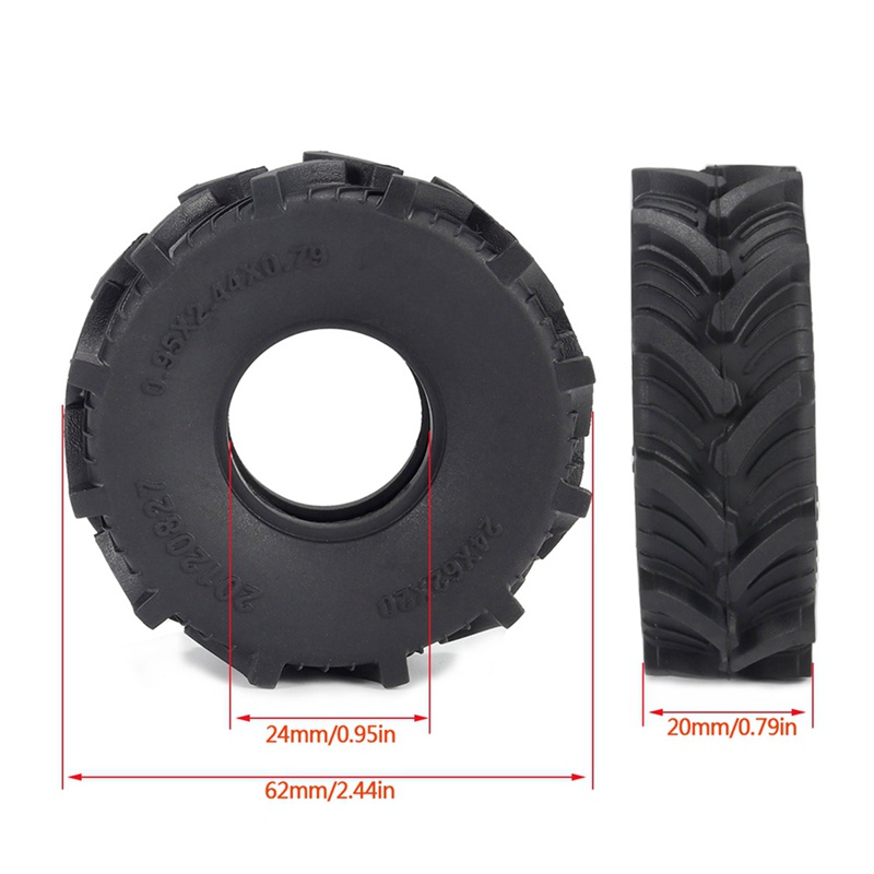 Set 4 Bánh Xe 1.0 62X20mm Chuyên Dụng Cho Xe Điều Khiển Từ Xa Axial SCX24 AX24 FCX24 TRX4M 1 / 18 1 / 24