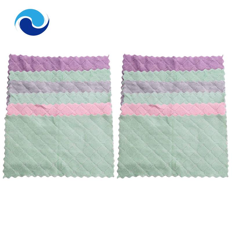 Set 24 Khăn Lau Chén Dĩa Bằng Sợi Nhỏ Cho Nhà Bếp