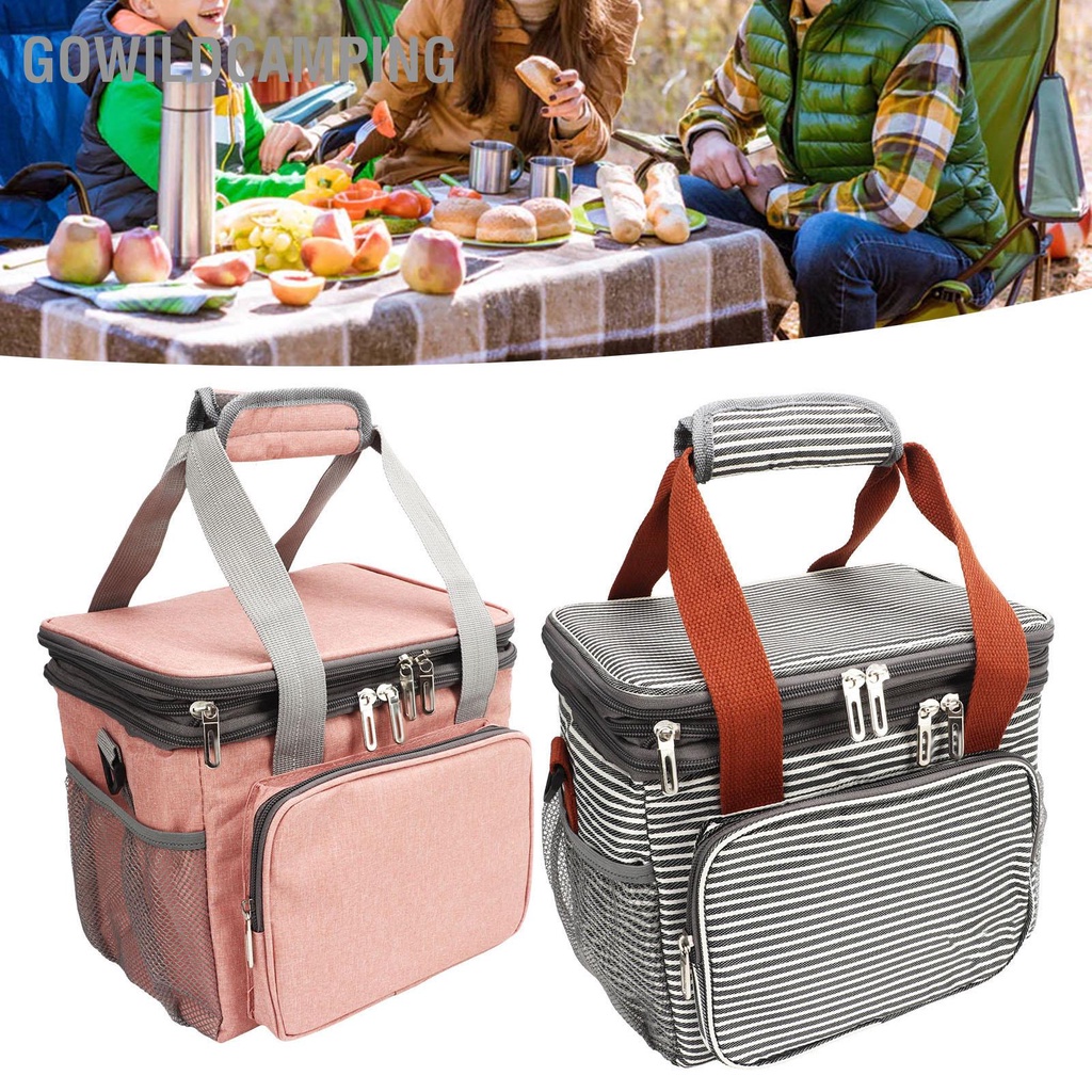 MONEY GoWildCamping Túi Giữ Nhiệt Di Động Hai Lớp Dung Tích Lớn Hộp Cơm Cách Chống Thấm Nước Rò Rỉ Cho Cắm Trại Dã Ngoại Ngoài Trời