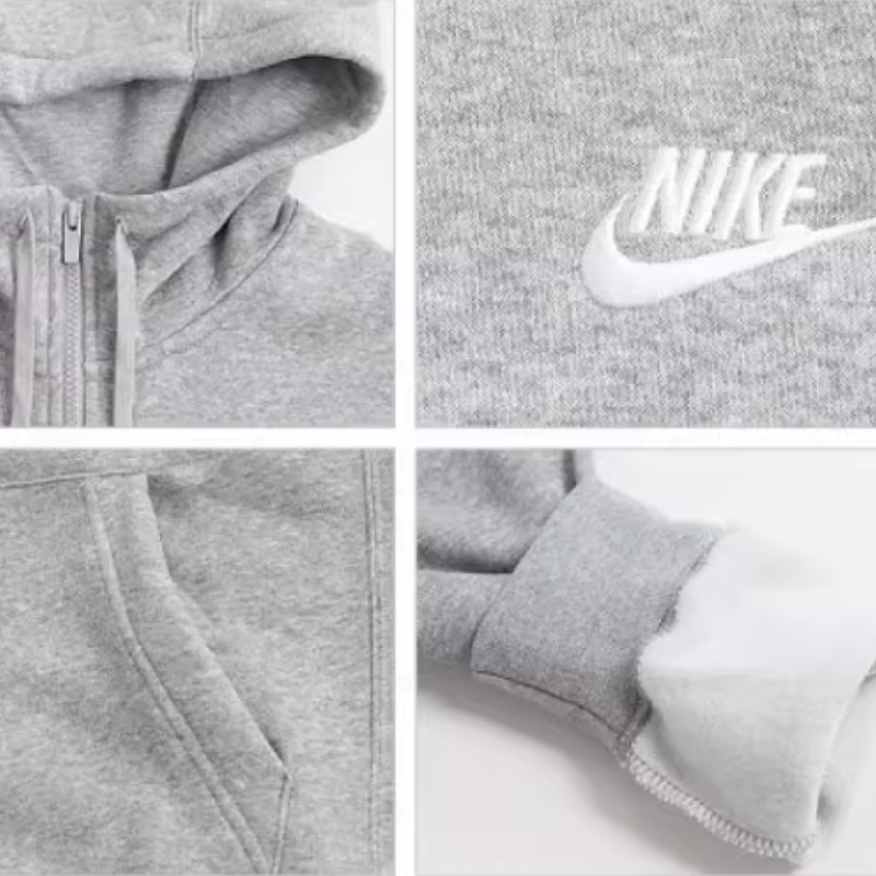 Nk men's sports hoodie plus velvet jacket áo len có mũ trùm đầu