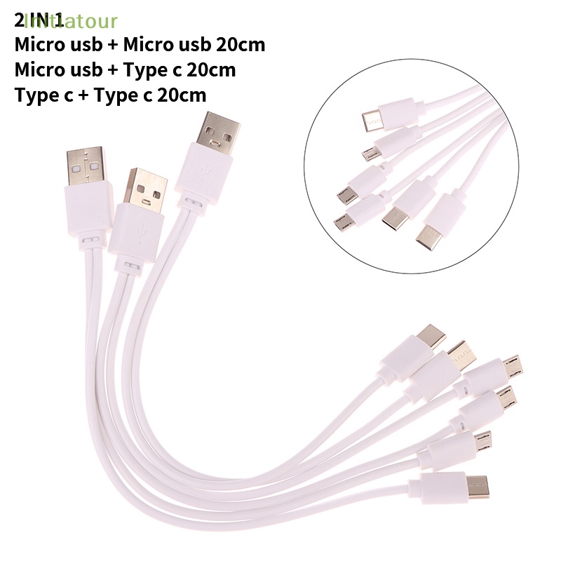 1 Dây Cáp Chuyển Đổi 2 Trong 1 Từ Đầu Cắm USB Sang Cổng Micro USB / Type-C Cho Điện Thoại Android / Máy Tính Bảng