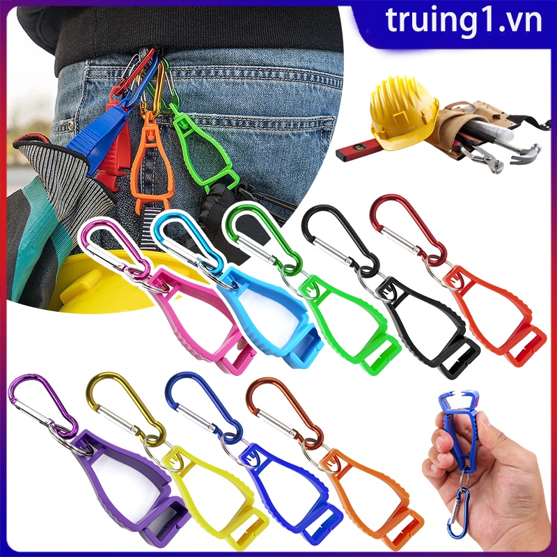 Kẹp găng tay để làm việc Kẹp giữ găng tay Kẹp thắt lưng găng tay có móc kim loại Găng tay làm việc di động Kẹp giữ có móc nhựa Truing1