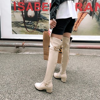 Giày Bốt Da Cổ Cao Thời Trang Dành Cho Nữ / Size 34-48