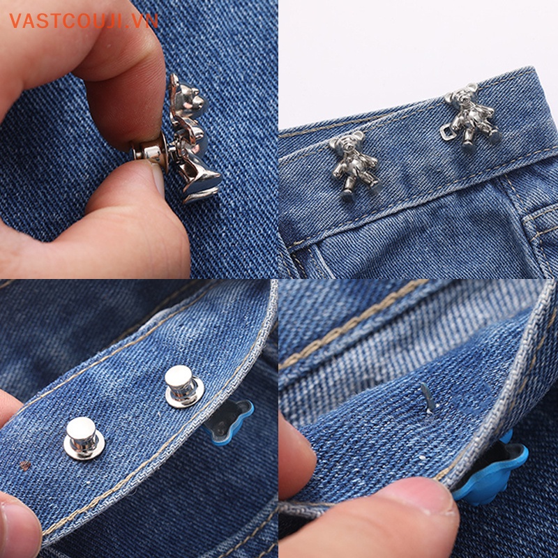 Khóa Cài Hình Gấu 1D Bằng Jean Dễ Điều Chỉnh