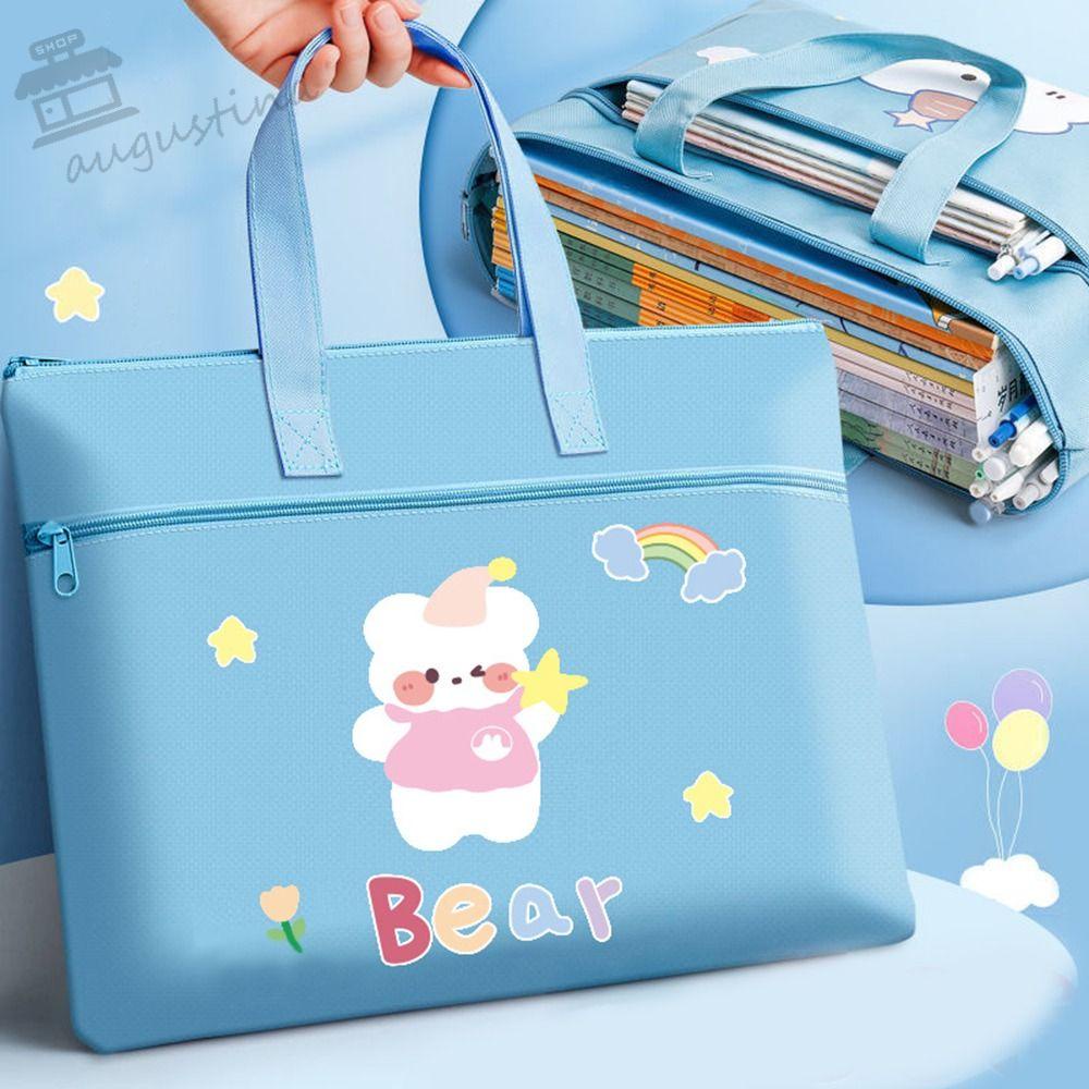AUGUSTINA Túi Đựng Tài Liệu Sức Chứa Lớn Di Động Tiện Dụng Cho Học Sinh / Văn Phòng
