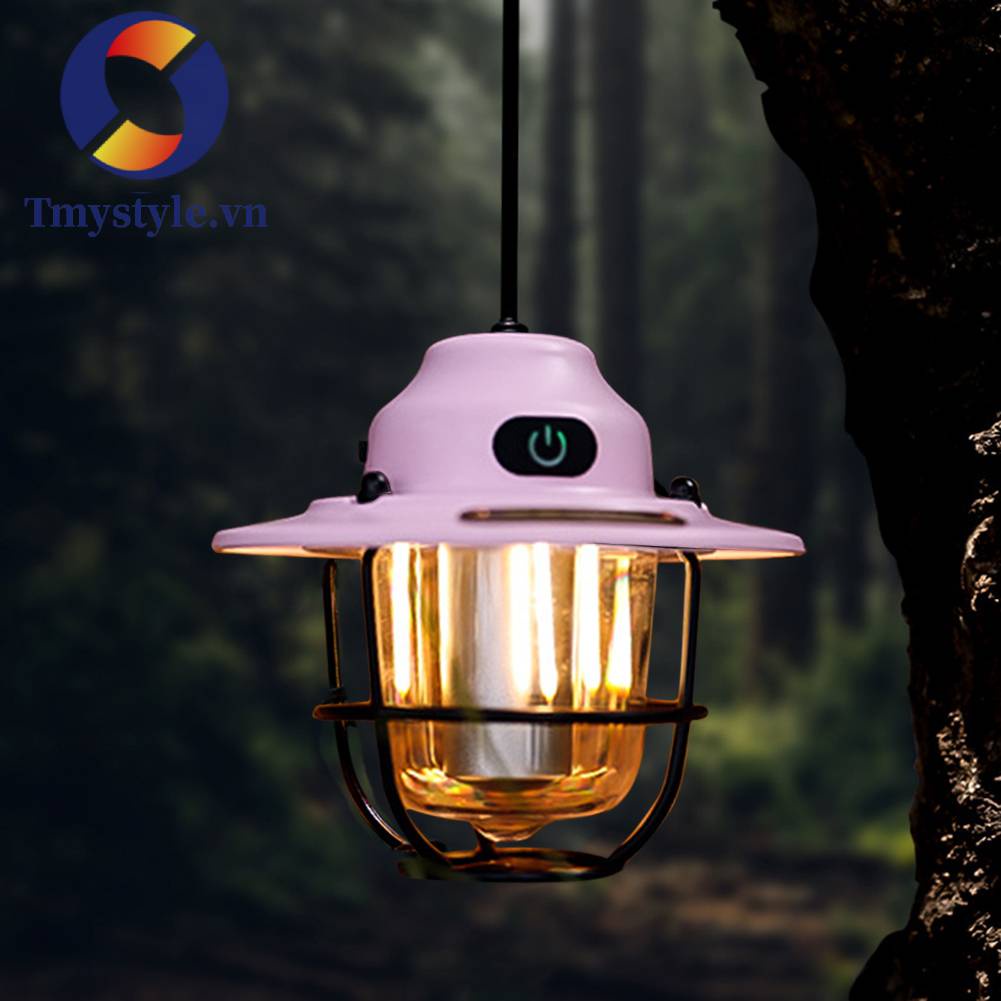 Đèn LED Cắm Trại 2000mAh IPX4 Sạc USB Phong Cách Vintage