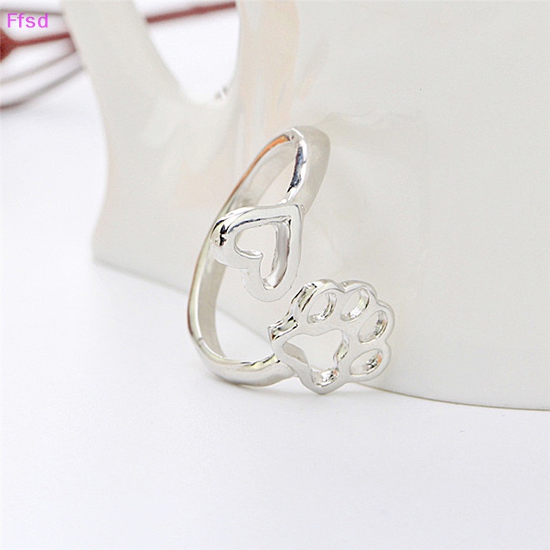 {Ffsd} Always By My Heart Nhẫn Hình Trái Tim Dễ Thương Có Thể Điều Chỉnh Cho Dog Owners * Bán Chạy