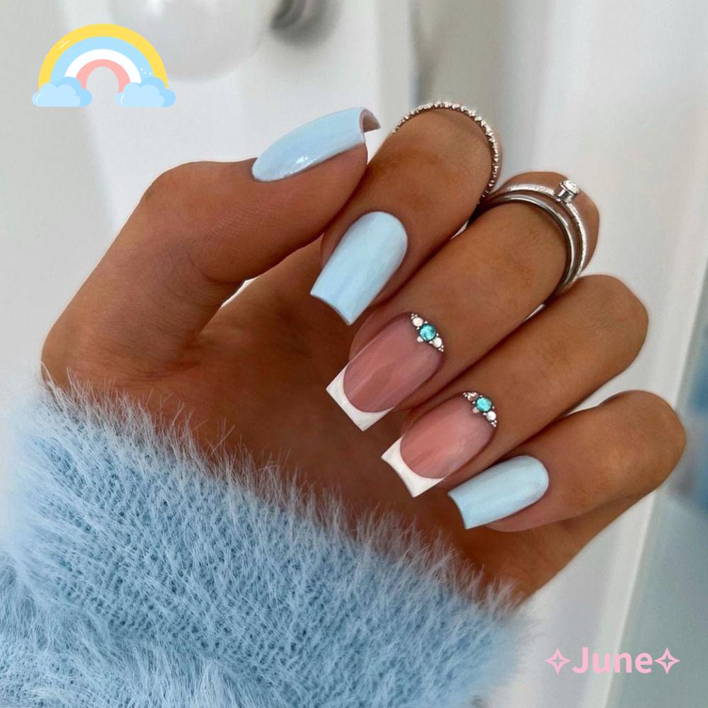 JUNE Bộ Móng Tay Giả DIY Che Phủ Toàn Diện Có Thể Tháo Rời