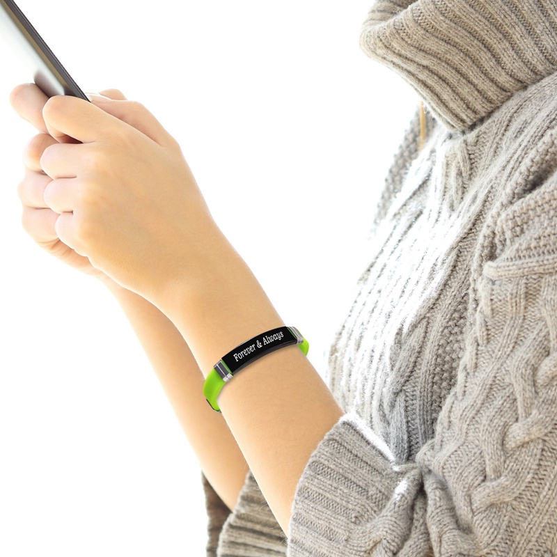 Ygt 1 Cặp Vòng Tay Silicone Thép Không Gỉ In Chữ Ker King His Queen Cho Cặp Đôi