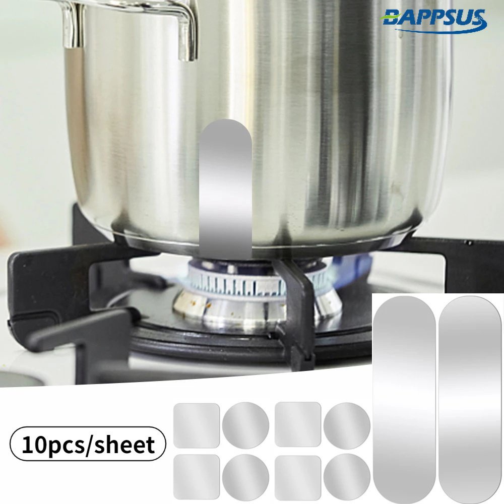 Bộ 10 Miếng Dán Bằng Thép Không Gỉ Chống Thấm Nước Chịu Nhiệt Độ Cao Tiện Dụng Cho Nhà Bếp