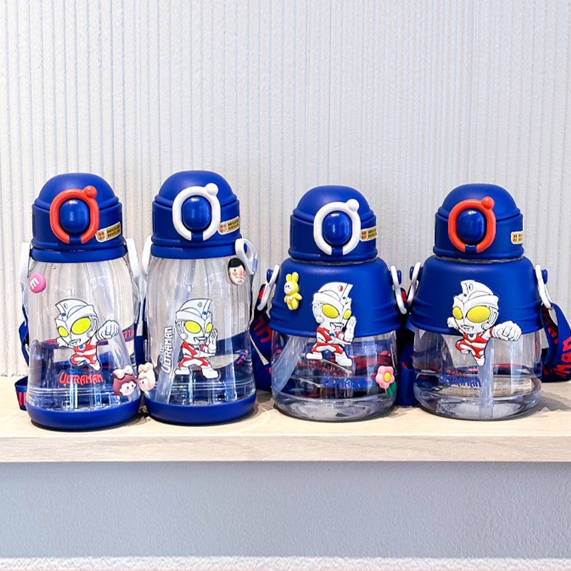 Bình Nước Bằng Nhựa Chịu Nhiệt Cao Có Ống Hút Tiện Dụng Cho Bé Mẫu Giáo