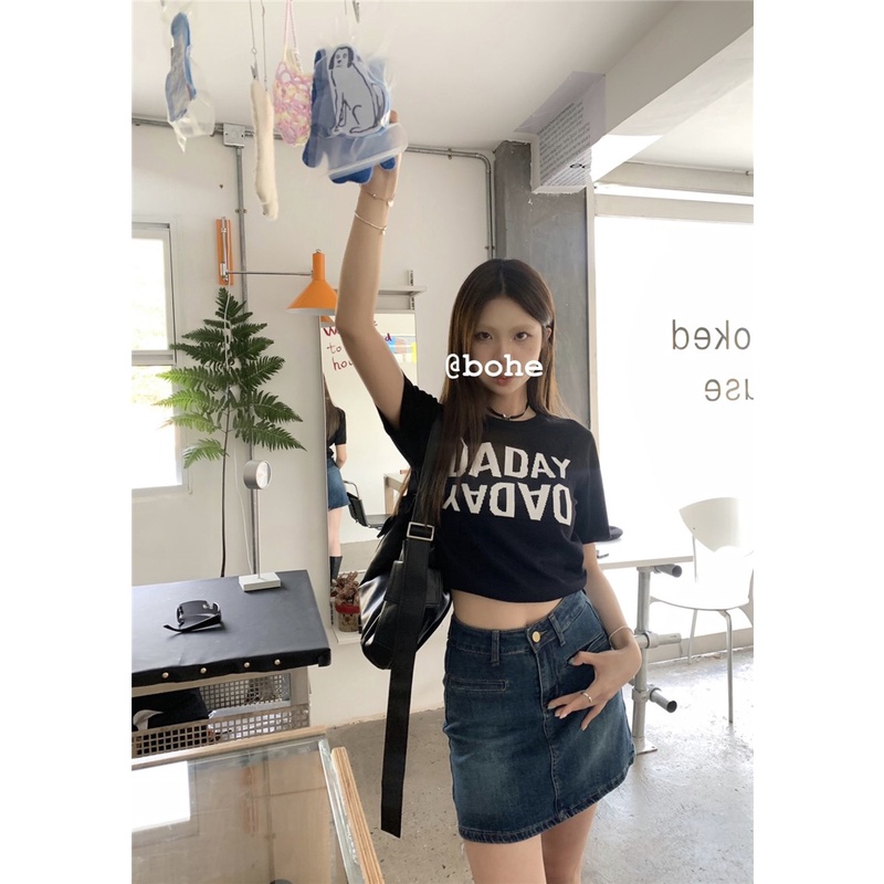 Áo Thun 100% Cotton Tay Ngắn Phong Cách Hàn Quốc Cho Nữ