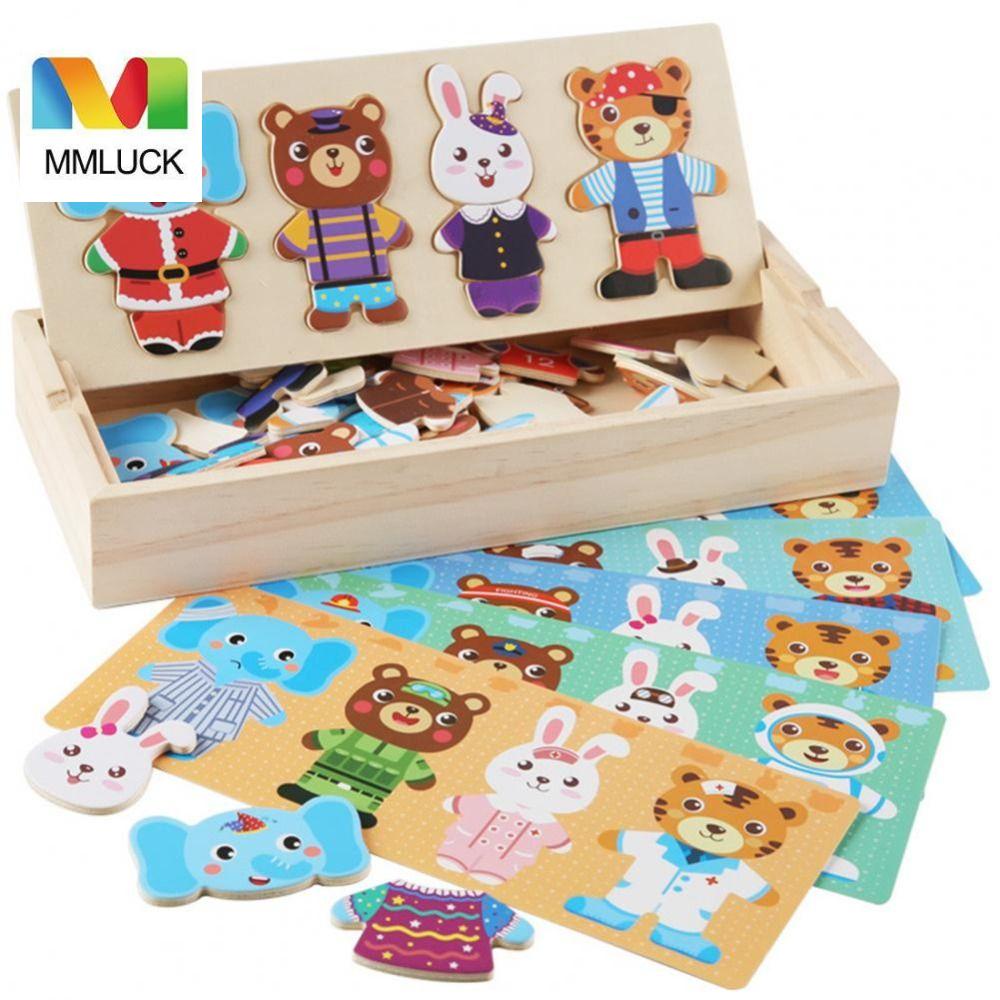 MMLUCK Đồ Chơi Lắp Ráp Thay Đổi Đầm DIY Hình Thỏ / Gấu Hoạt Hình Nhiều Màu Sắc Sáng Tạo Cá Tính Dành Cho Trẻ Em