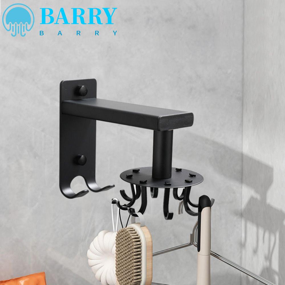 BARRY Giá Treo Muỗng / Xẻng Nấu Ăn Bằng Hợp Kim Nhôm Màu Đen Gắn Tường Không Đục Lỗ Có