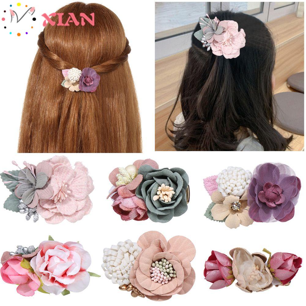 XIANTIN Kẹp Tóc Đính Hoa Giả Phong Cách Boho Cho Nữ