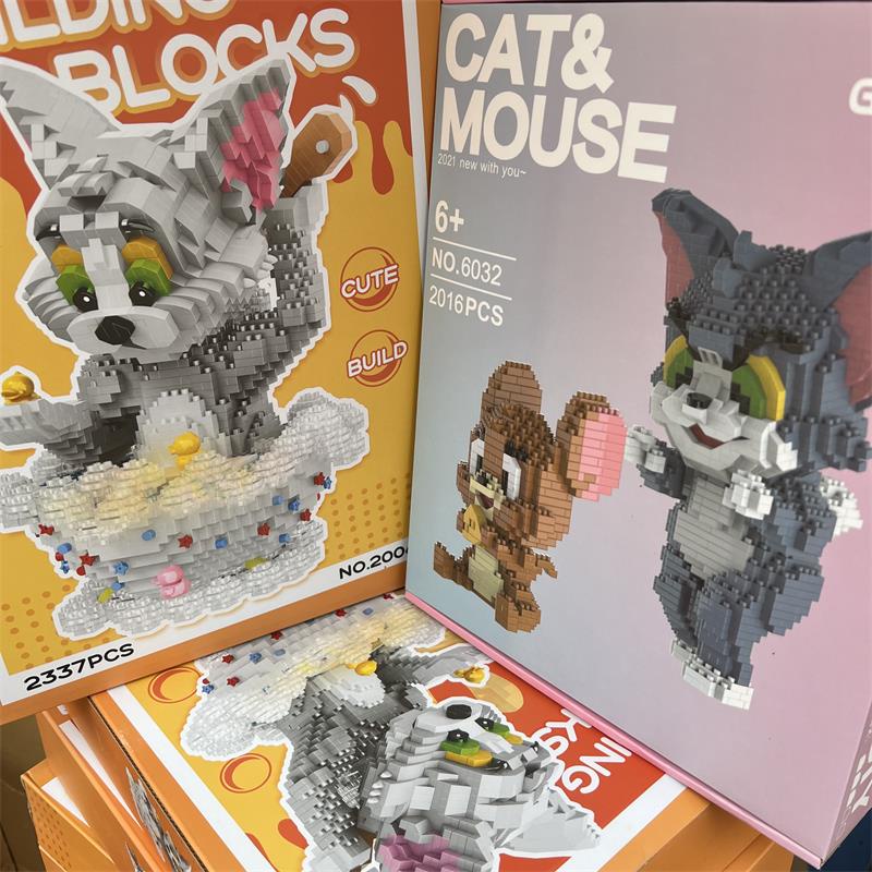 Lp Đồ Chơi Khối Xây Dựng Chuột tom Và jerry mini Hoạt Hình Ma Thuật Làm Quà Tặng Giáo Dục Cho Trẻ Em