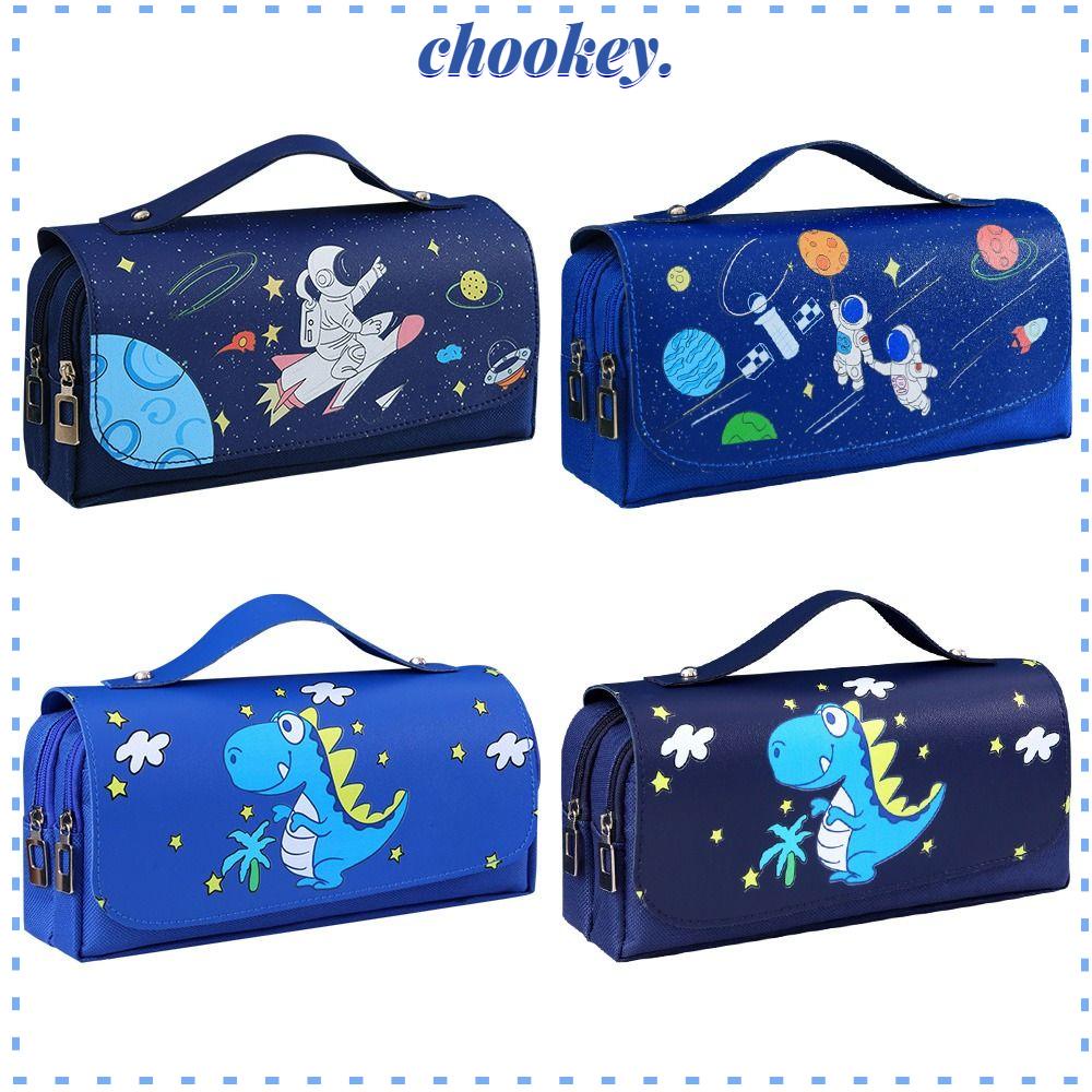 CHOOKEY Túi Đựng Bút Cỡ Lớn In Hình Phi Hành Gia Dễ Thương Cho Học Sinh