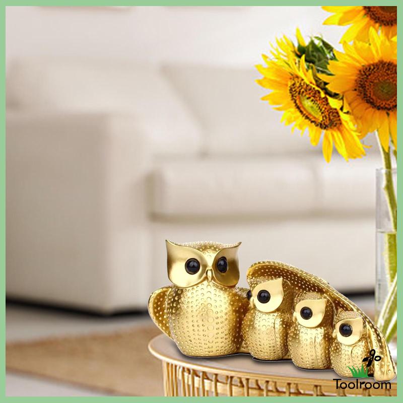 Tượng Hình Bốn Con Cú Trang Trí Phòng Ngủ