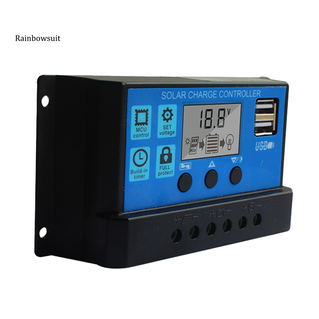 Thiết Bị Điều Khiển Sạc Pin Năng Lượng Mặt Trời Tự Động Đầu Ra USB Kép Màn Hình LCD An Toàn Cho Nhà Ở
