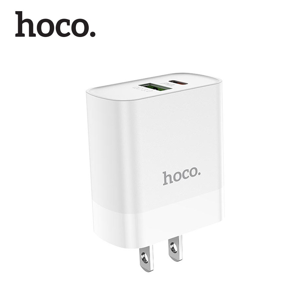 Củ sạc nhanh Hoco C80 plus tích hợp 2 cổng sạc USB và Type-C hỗ trợ sạc nhanh 3.0 và PD20W cho tốc độ cao Linkeetech