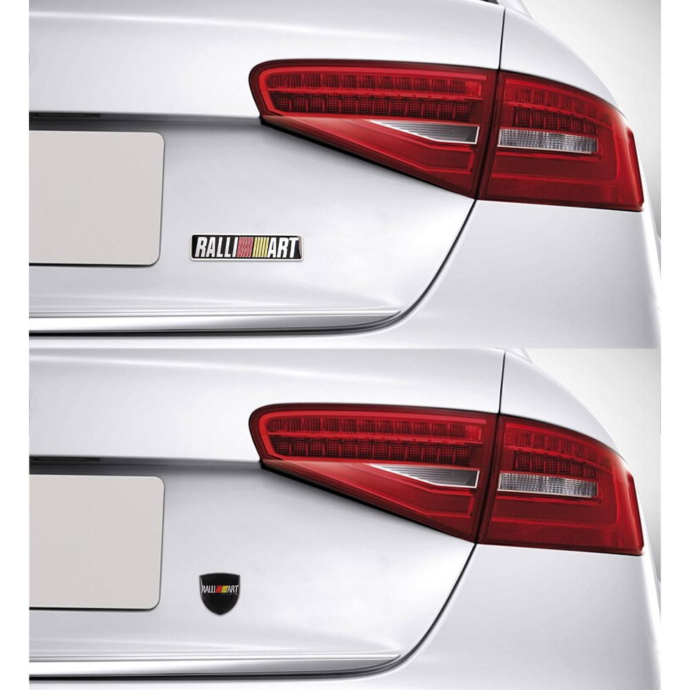 Miếng Dán Kim Loại Trang Trí Thân Xe Hơi Mitsubishi Ralliart Mirage G4 Triton Xpander Pajero Lancer ASX Outlander Attrage