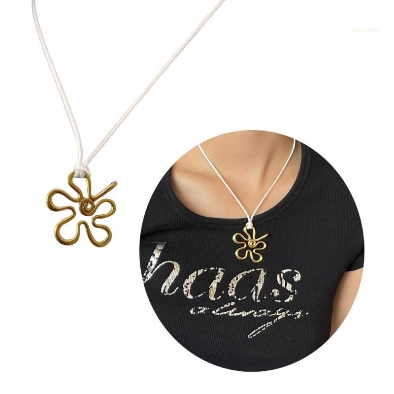 San * Vòng Cổ Hình Hoa Trái Tim Lớn Rỗng Xương Quai Xanh Điều Chỉnh Được Phong Cách Hàn Quốc Cho Nữ Sinh