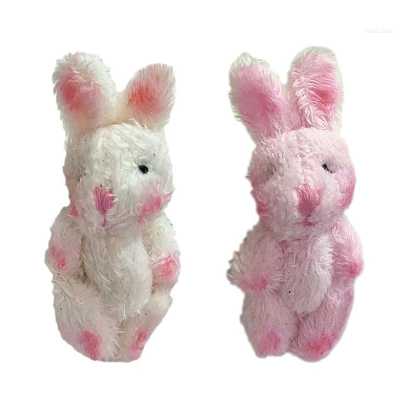 Kẹp Tóc Hình Thỏ Bông Mini 4 5cm Dễ Thương Dùng Làm Móc Khóa / Túi Xách / Móc Khóa DIY