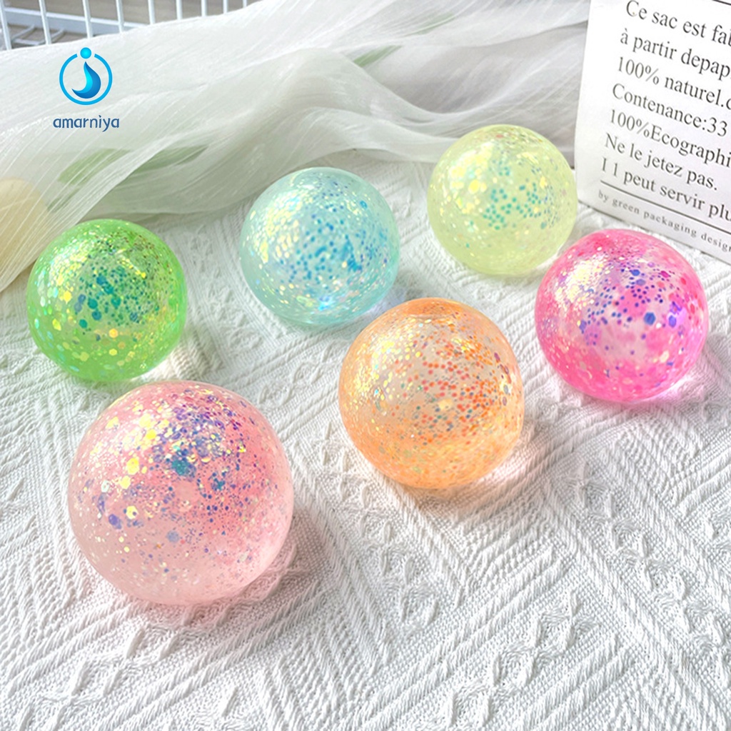 (Shop Amart) Đồ Chơi Bóp Hình Trái Bóng Kim Sa Mềm Giúp Giải Tỏa Căng Thẳng