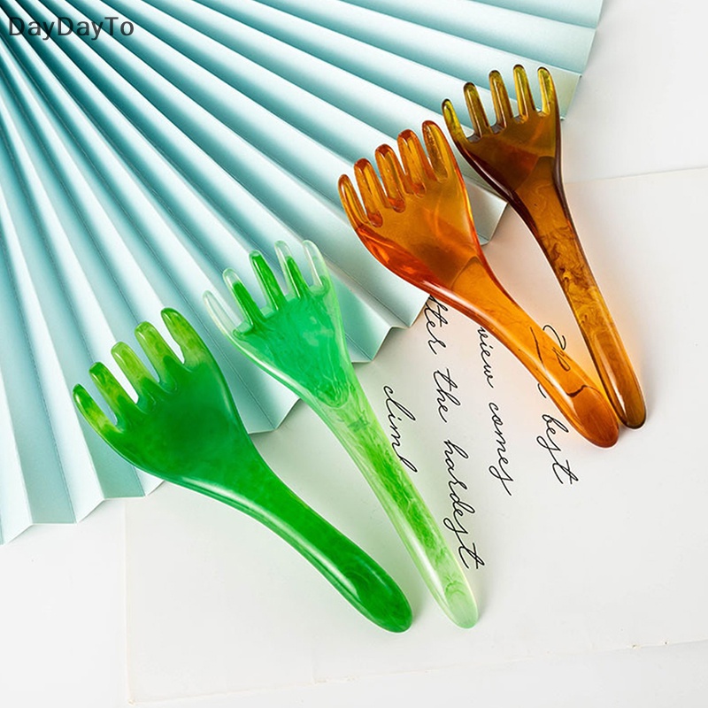 1 Lược Chải Tóc Mát Xa Da Đầu Bằng Nhựa Resin Năm Cánh