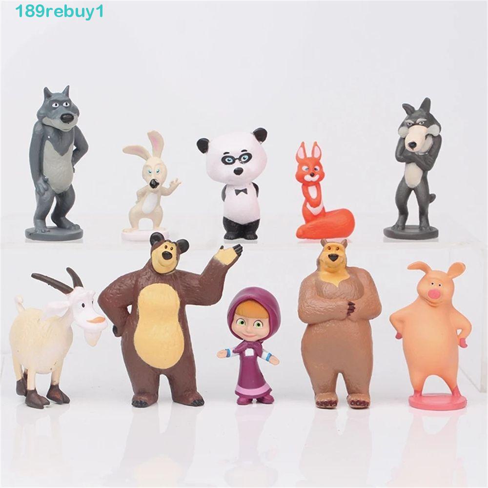 REBUY1 Mô Hình Nhân Vật Masha and The Bear Bằng PVC Độc Đáo Trang Trí Nhà Cửa