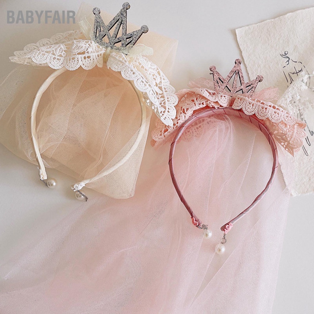 Babyfair Mạng che mặt cô gái Vương miện dễ thương Tinh tế Thoải mái Nhẹ chống phai Khăn trẻ em cho tiệc cưới