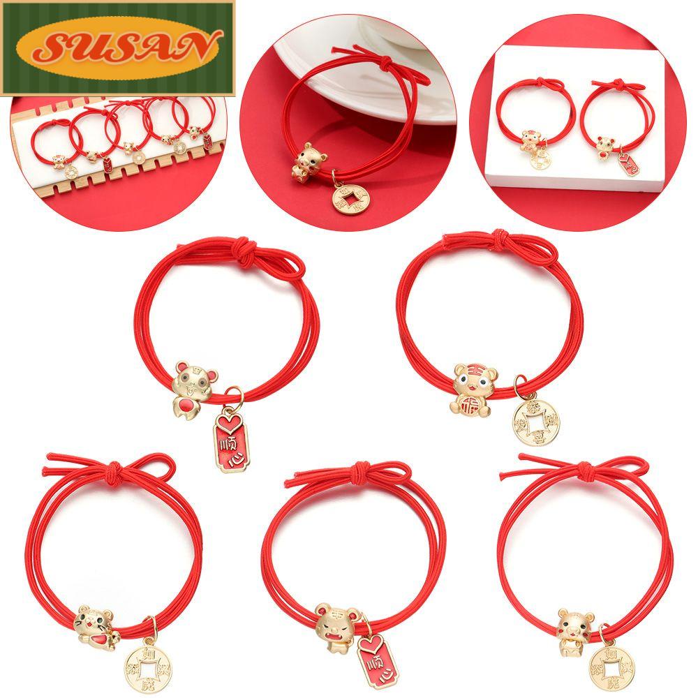SUSANS Vòng Đeo Tay Thắt Nút Hình Hổ Xinh Xắn Mừng Năm Mới