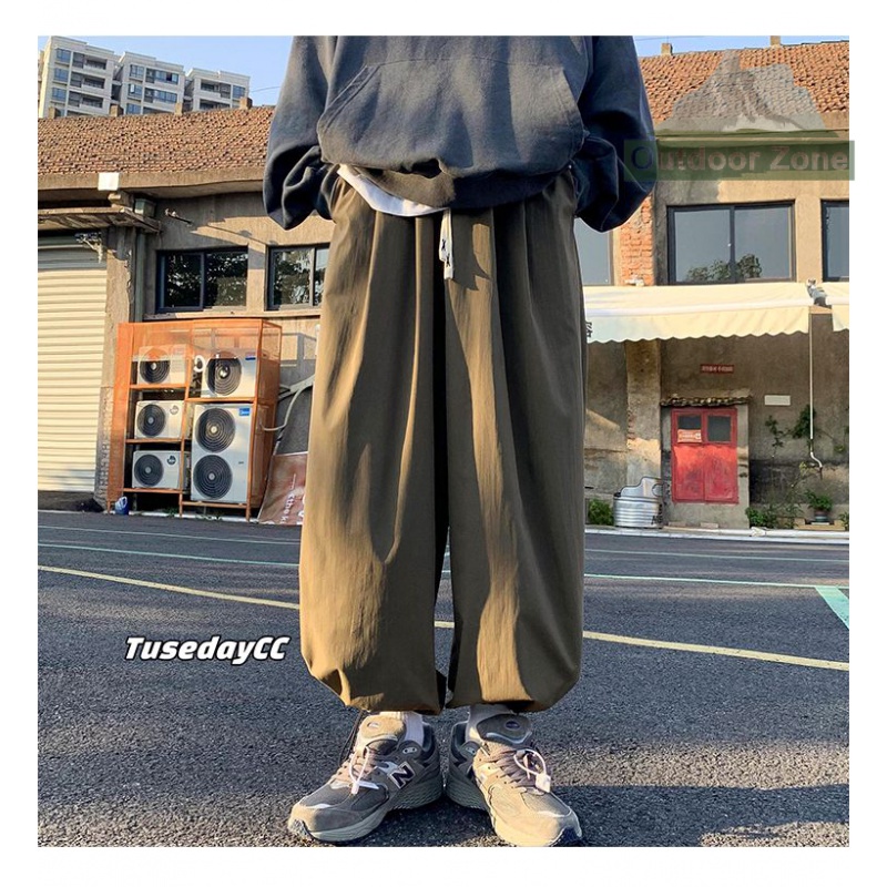 Quần Jogger Dáng Rộng Dây Rút Phong Cách Nhật Bản Thời Trang Xuân Hè Cho Nam Và Nữ