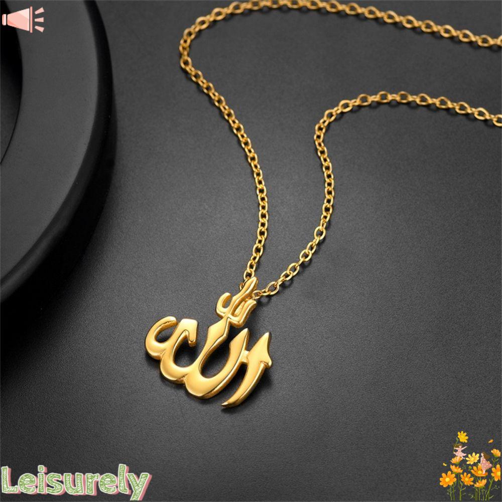 LEILY Mặt Dây Chuyền Biểu Tượng Allah Thời Trang Hip Hop Gothic Cổ Điển
