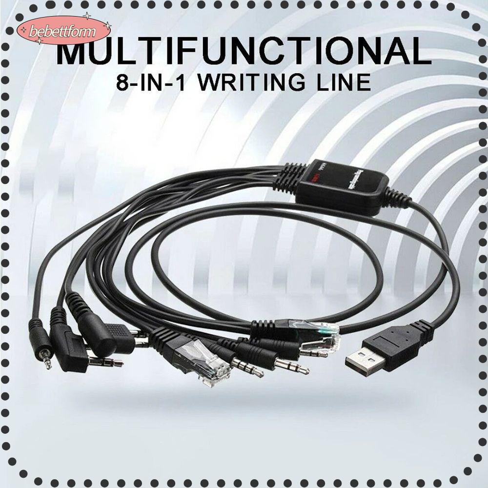 BEBETTERM Dây Cáp Dữ Liệu Radio 2 Chiều 8 Trong 1 Cho Xe Hơi Baofeng