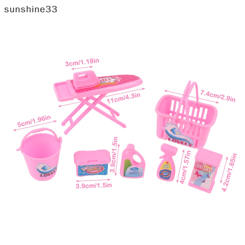 1 Bộ Giỏ Đựng Đồ Giặt Bằng Sắt Dùng Trang Trí Nhà Búp Bê