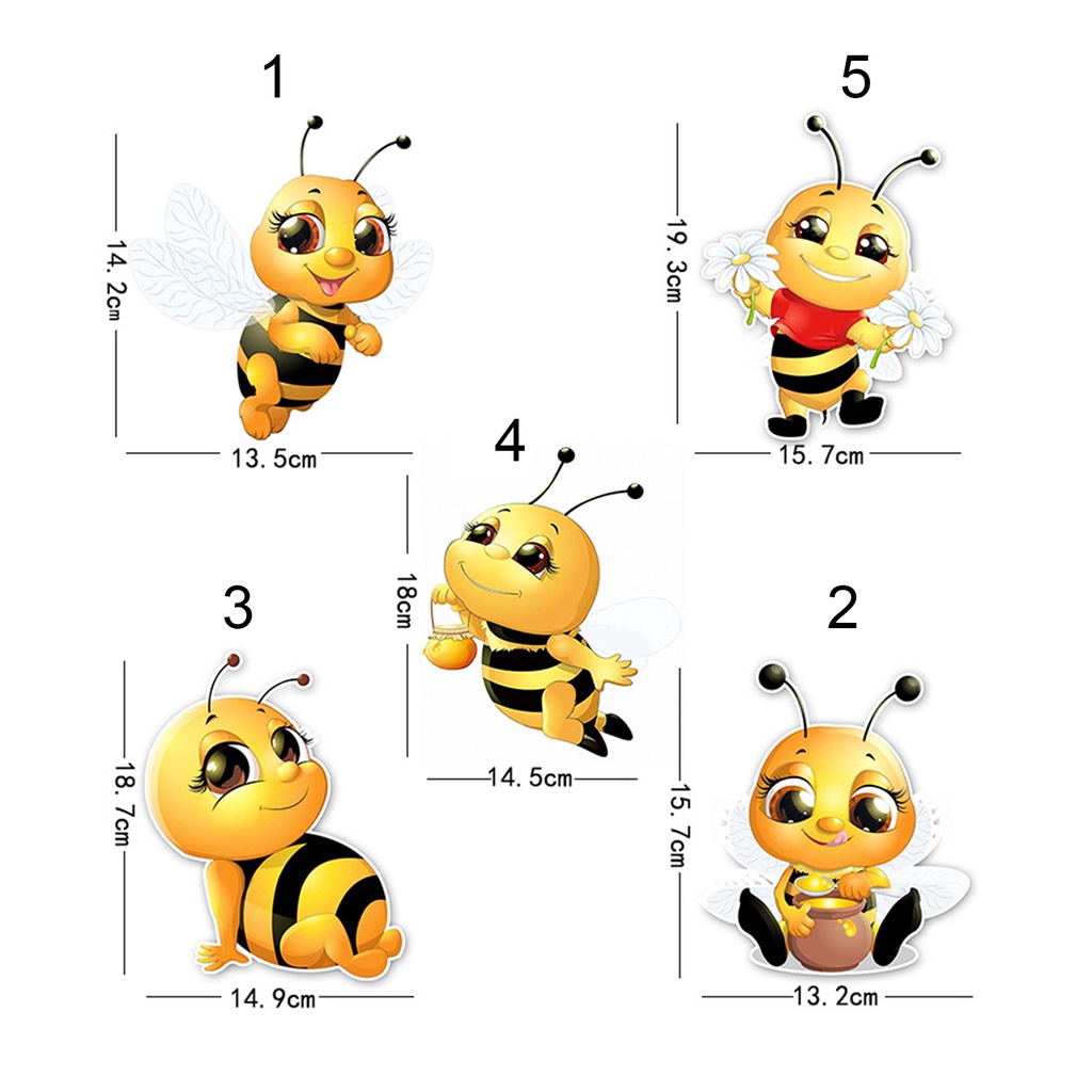 Miếng Dán PVC Trang Trí Tủ Lạnh / Cửa Xe Hơi Họa Tiết Chú Ong Hoạt Hình