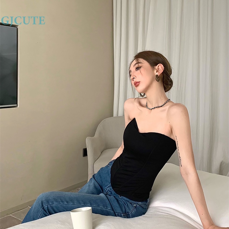 Áo Hai Dây Mỏng Mùa Hè Gợi Cảm Màu Trơn Cho Nữ WTD