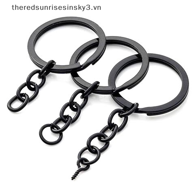 Set 10 Móc Khóa 25mm 30mm Màu Đen Thời Trang