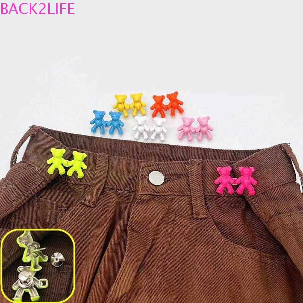 BACK2LIFE Set 2 Kẹp Kim Loại Cố Định Quần Jean / Chân Váy Có Thể Tháo Rời Tiện Dụng