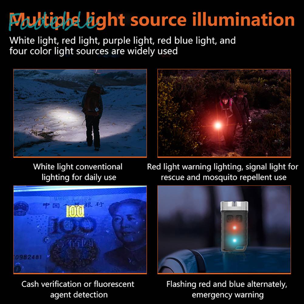 Móc Khóa Đèn Pin Mini Độ Sáng Cao 900LM