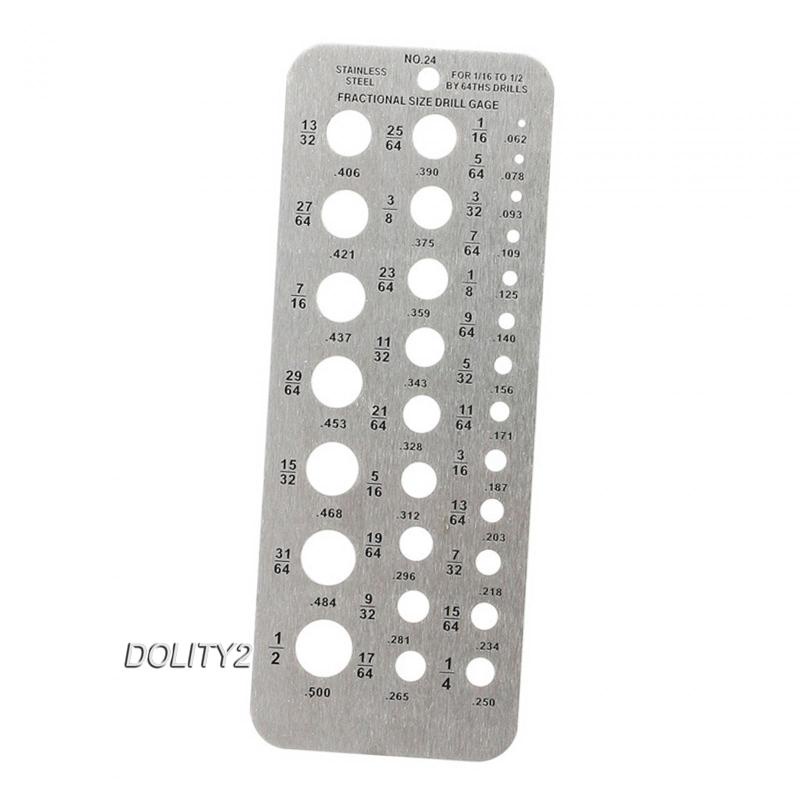 Thước Đo Kích Thước Mũi Khoan 1.59-12.7cm Bằng Thép Không Gỉ Tiện Dụng