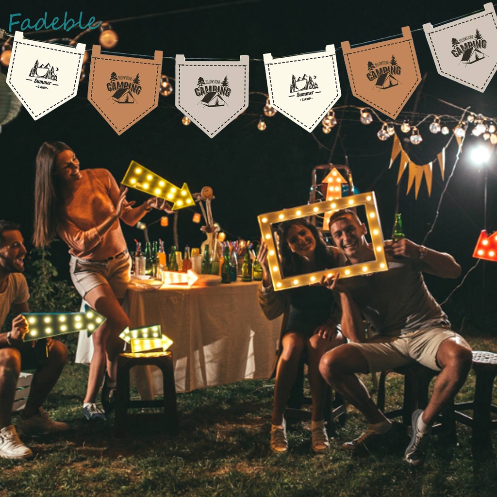 Bộ 12 Lá Cờ Treo Cắm Trại Có Thể Điều Chỉnh Độ Dài Tiện Dụng